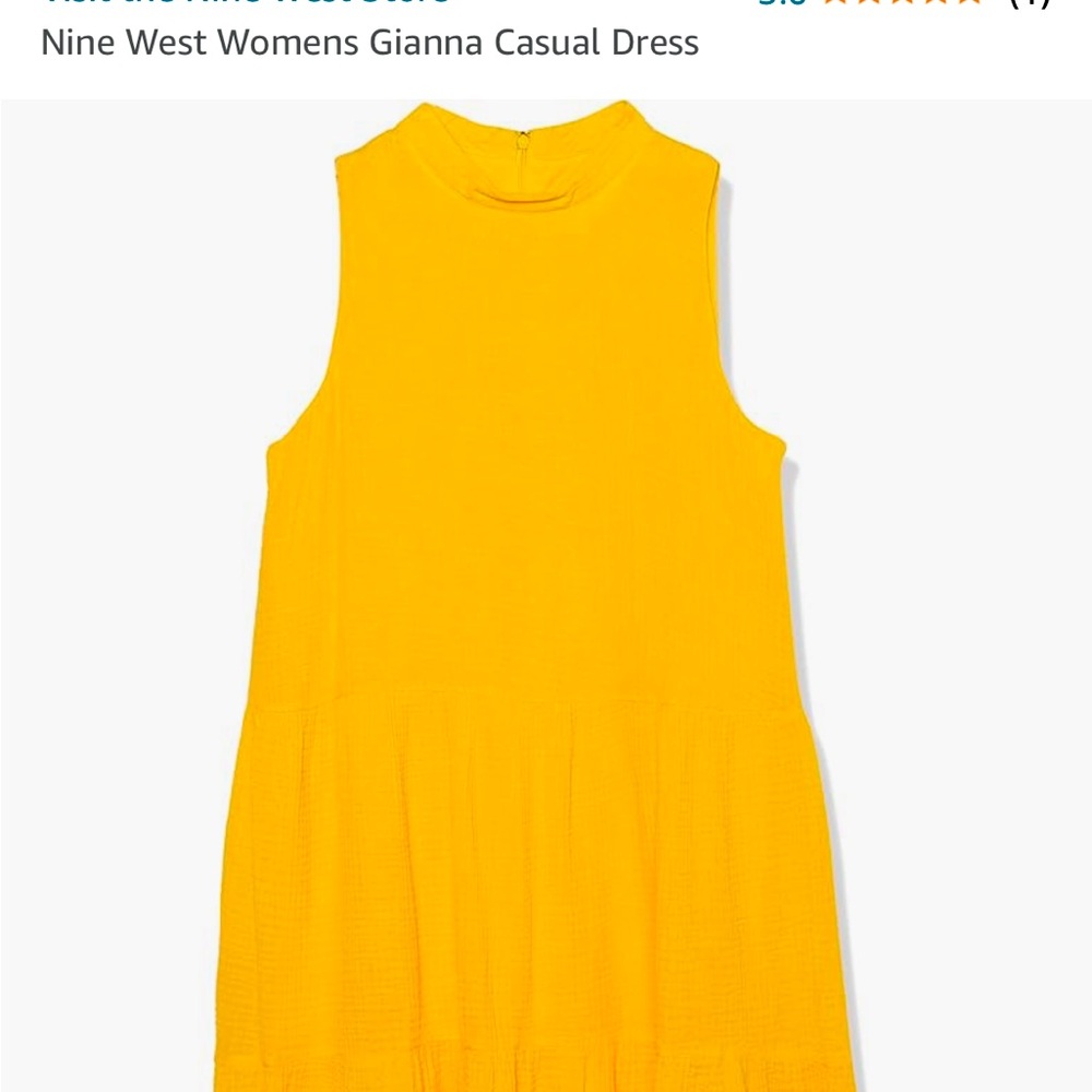 Nine West yellow tiered dress